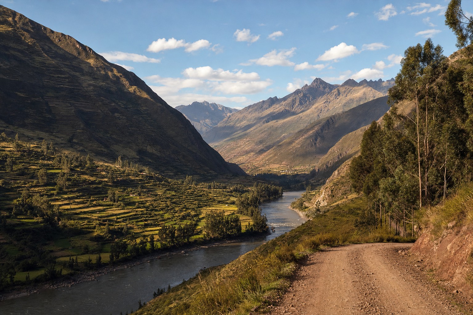 Andean Sacred Valley landscape near Cusco, the region around this center